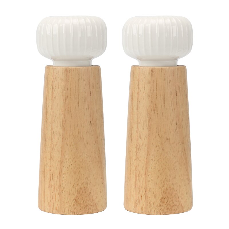 Wood Pepper Mill with Adjustable Ceramic Grinder Rotor