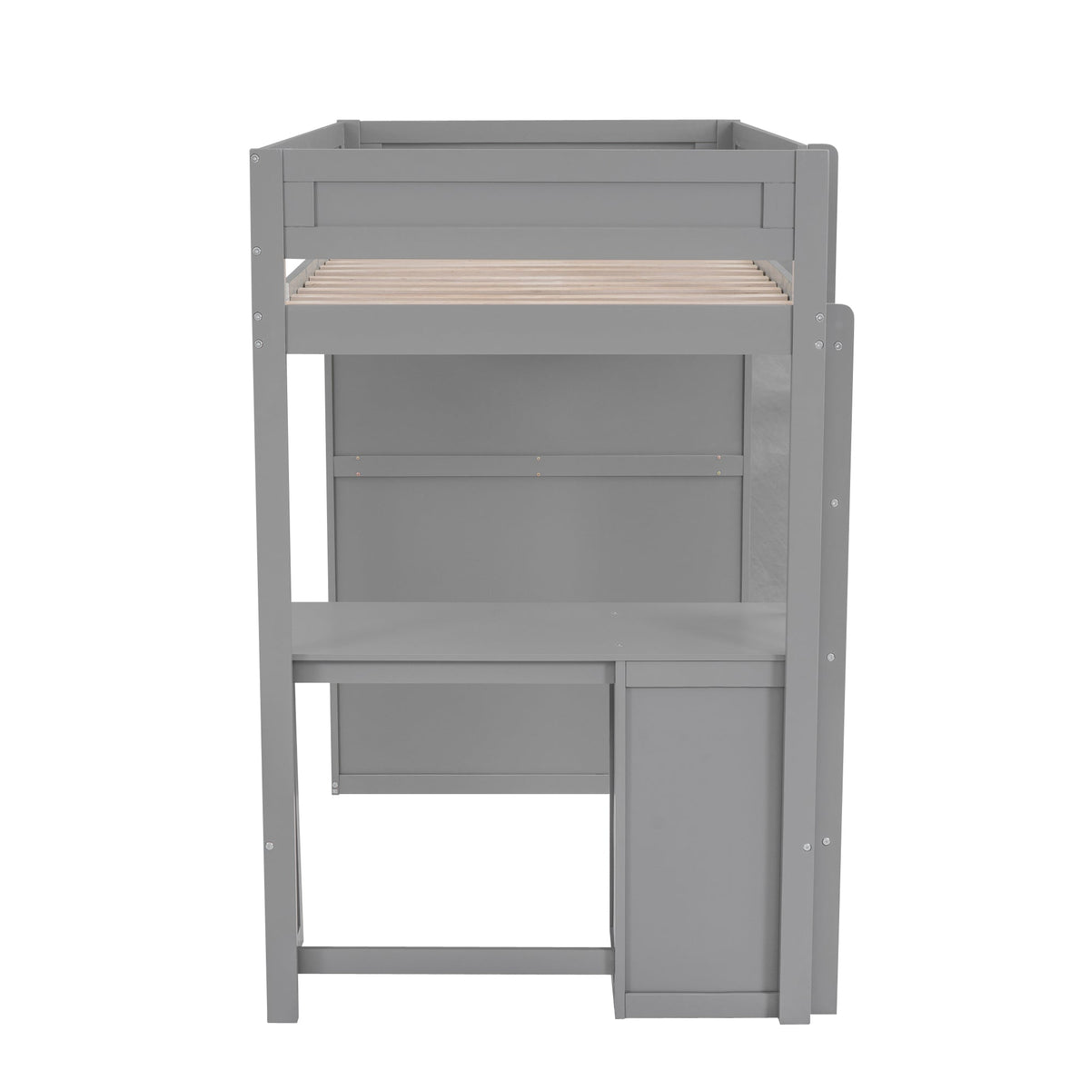 Twin Loft Bed with Desk and Wardrobe for Small Rooms