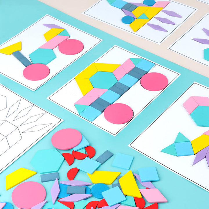 180-Piece Wooden Puzzle Set for Creative Early Learning