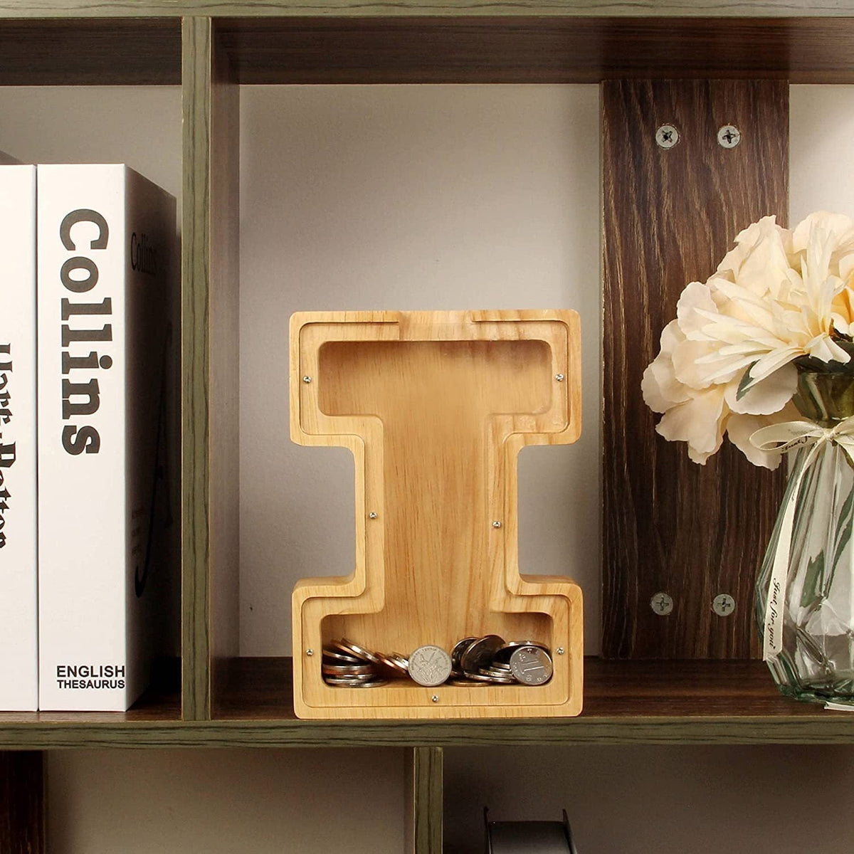 Wooden Letter Piggy Bank for Personalized Home Decor