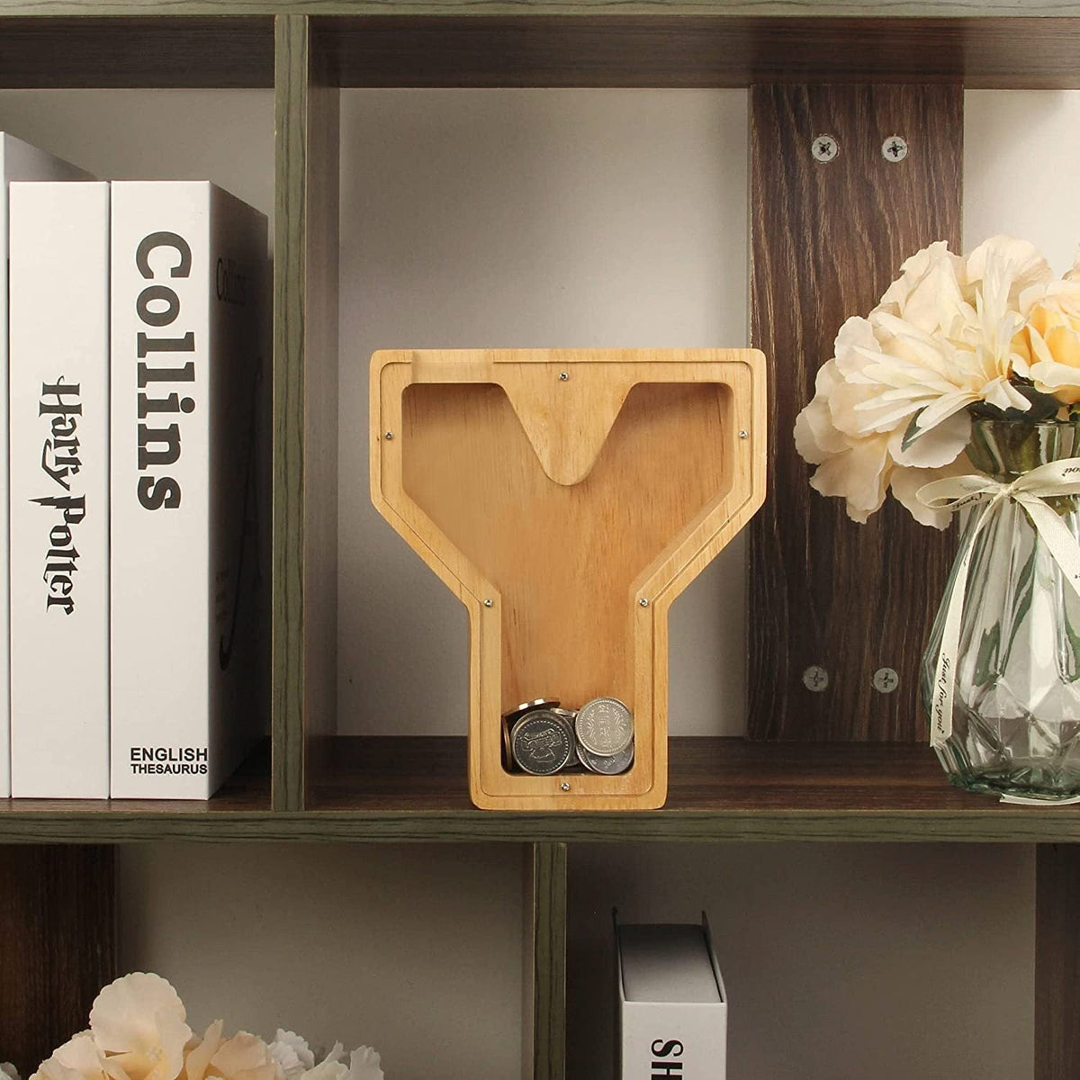Wooden Letter Piggy Bank for Personalized Home Decor