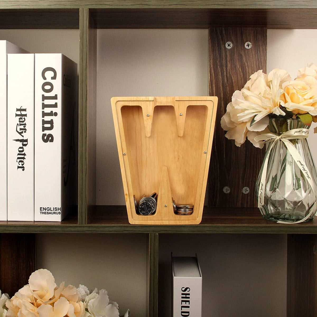Wooden Letter Piggy Bank for Personalized Home Decor