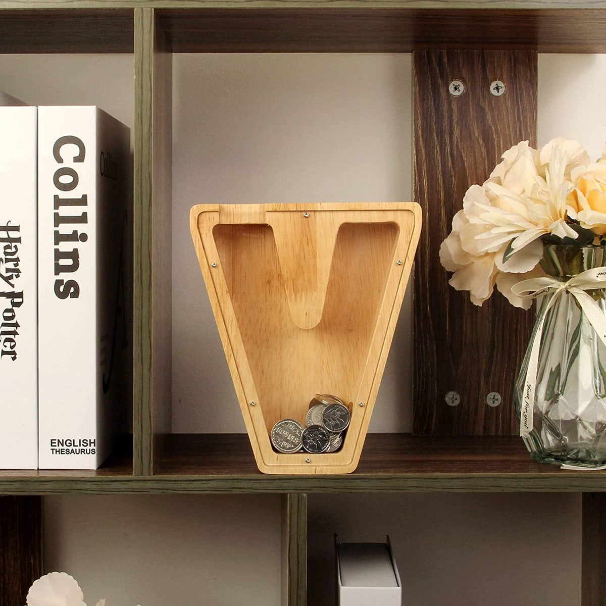 Wooden Letter Piggy Bank for Personalized Home Decor