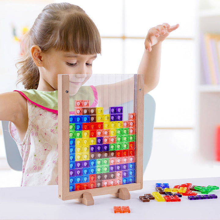 Wooden 3D Tetris Puzzle for Creative Thinking Play