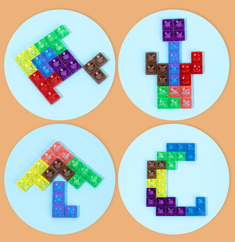 Wooden 3D Tetris Puzzle for Creative Thinking Play