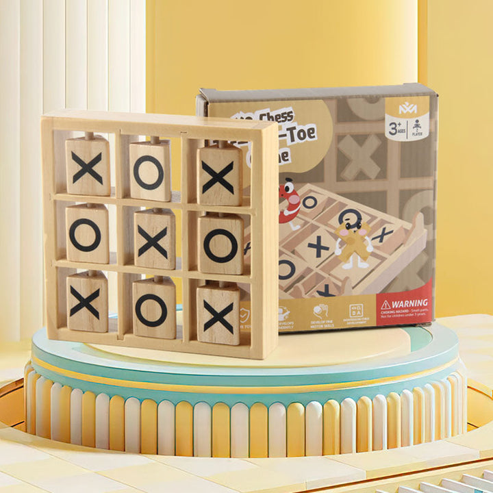 Wooden 3D Tic-Tac-Toe Game for Screen-Free Family Fun