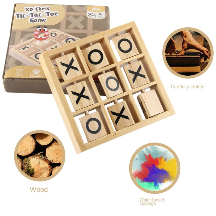 Wooden 3D Tic-Tac-Toe Game for Screen-Free Family Fun