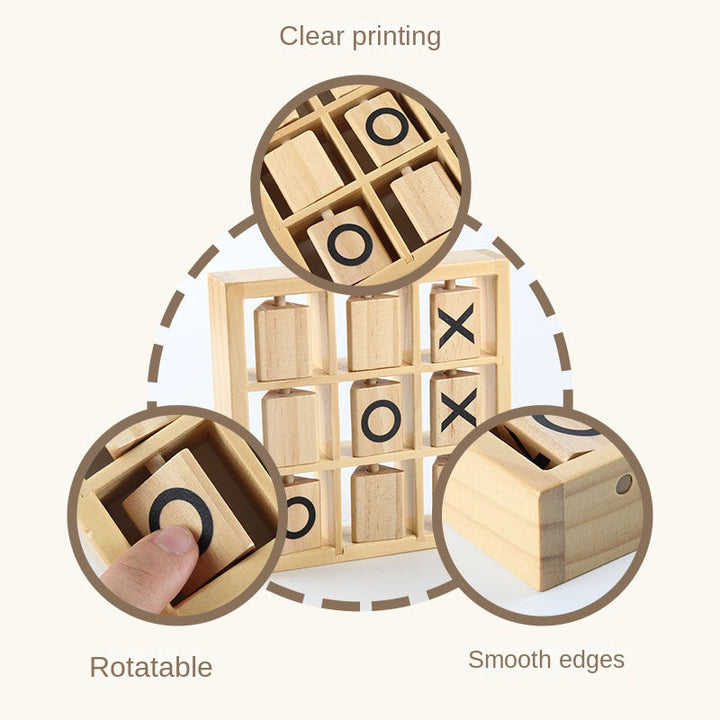 Wooden 3D Tic-Tac-Toe Game for Screen-Free Family Fun