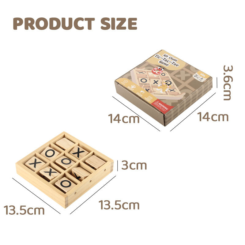 Wooden 3D Tic-Tac-Toe Game for Screen-Free Family Fun