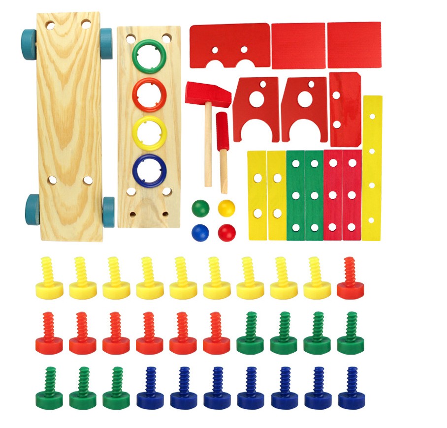 Wooden Construction Toy Set for Montessori Learning