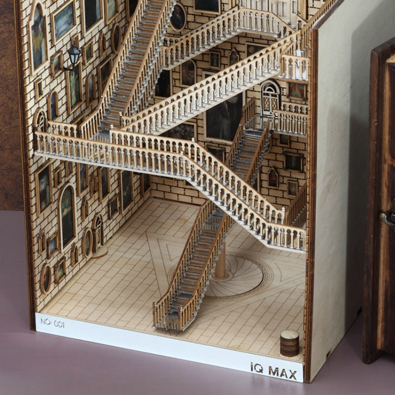 Wooden Book Nook Bookends for Miniature Shelf Decor