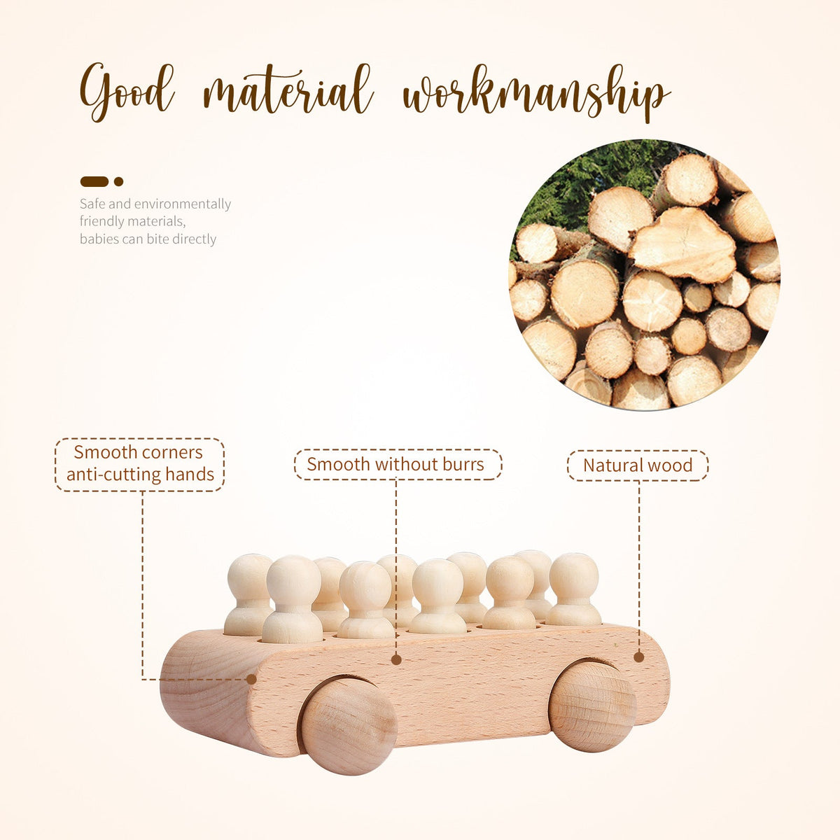 Wooden Educational Toy Car for Hands-On Learning