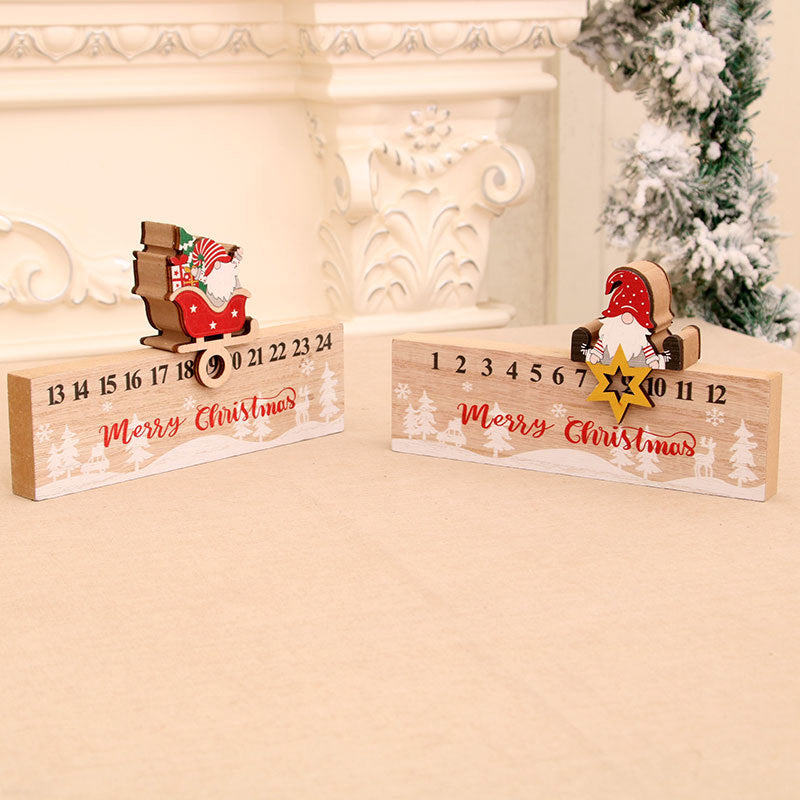 Wooden Christmas Countdown Calendar for Festive Mantels