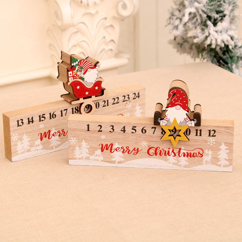 Wooden Christmas Countdown Calendar for Festive Mantels