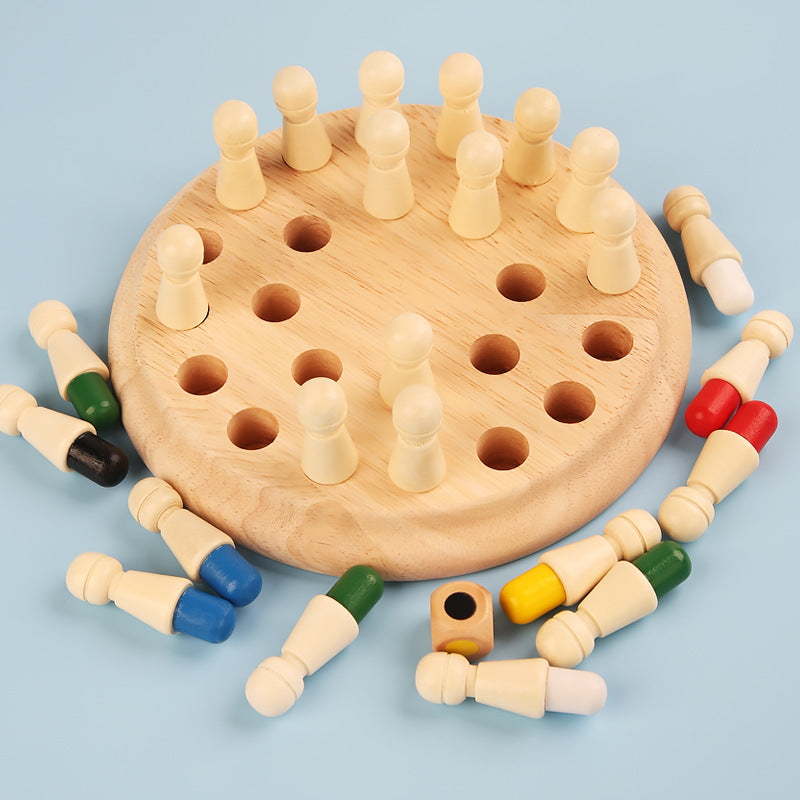 Wooden Color Memory Game for Screen-Free Learning