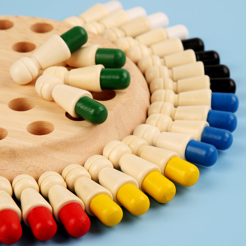 Wooden Color Memory Game for Screen-Free Learning