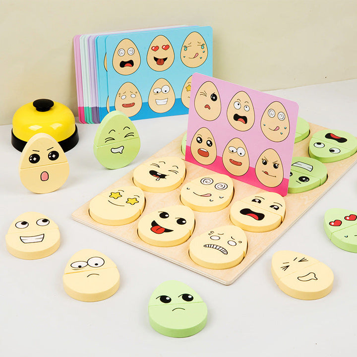 Wooden Emotion Matching Game for Preschool Children Set