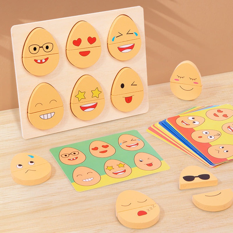 Wooden Expression Matching Game for Focused Learning