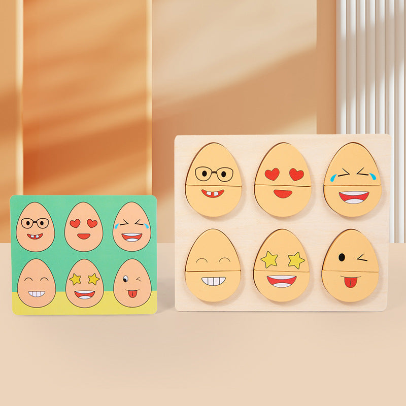 Wooden Expression Matching Game for Focused Learning