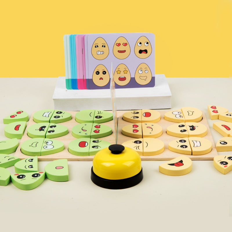 Wooden Emotion Matching Game for Preschool Children Set