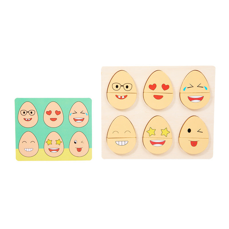 Wooden Expression Matching Game for Focused Learning
