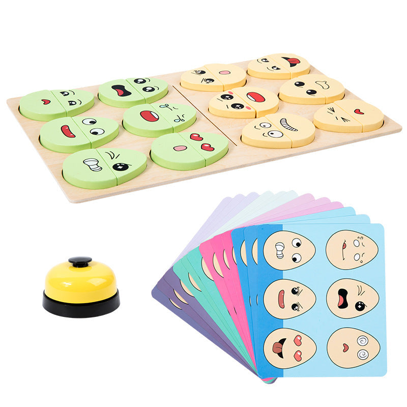 Wooden Emotion Matching Game for Preschool Children Set