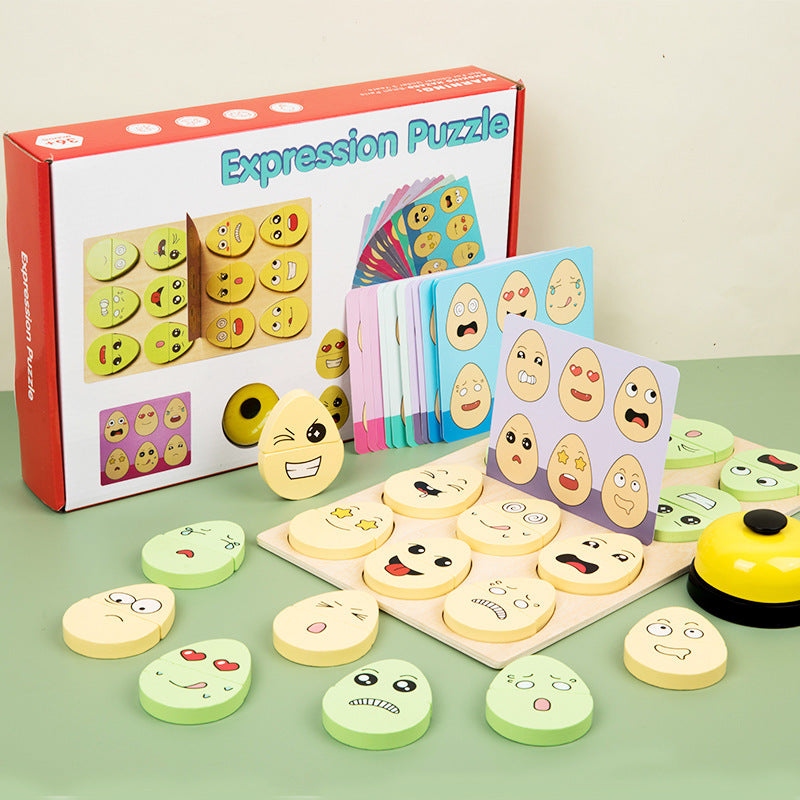 Wooden Emotion Matching Game for Preschool Children Set