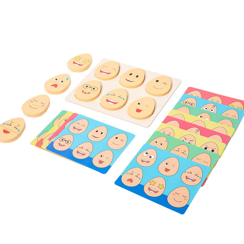 Wooden Expression Matching Game for Focused Learning