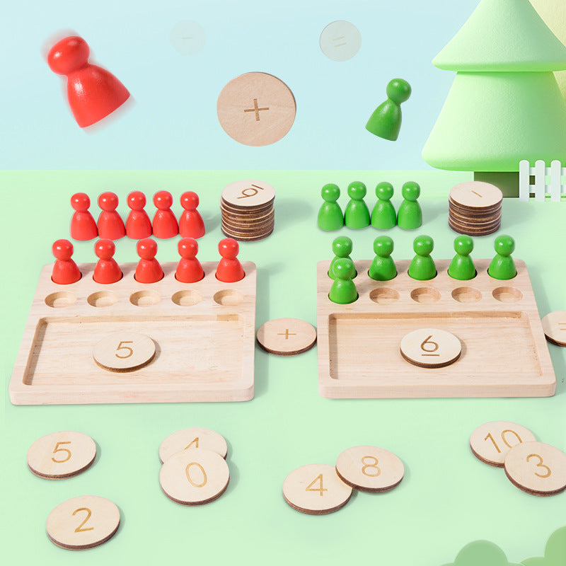 Wooden Ten Frame Math Toy for Early Number Skills