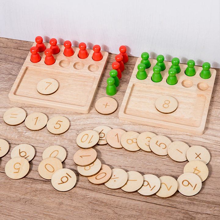 Wooden Ten Frame Math Toy for Early Number Skills