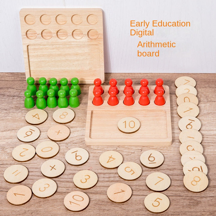Wooden Ten Frame Math Toy for Early Number Skills