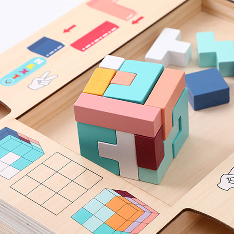 Wooden Tetris Puzzle Game for Kids’ Spatial Thinking
