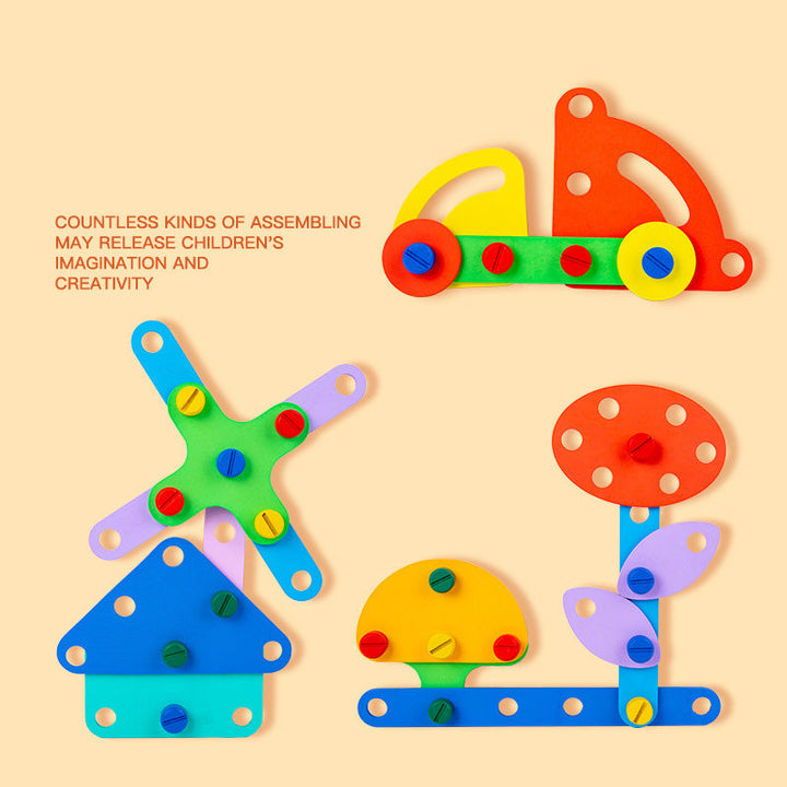 Wooden Nut Puzzle Set for Creative Fine-Motor Play