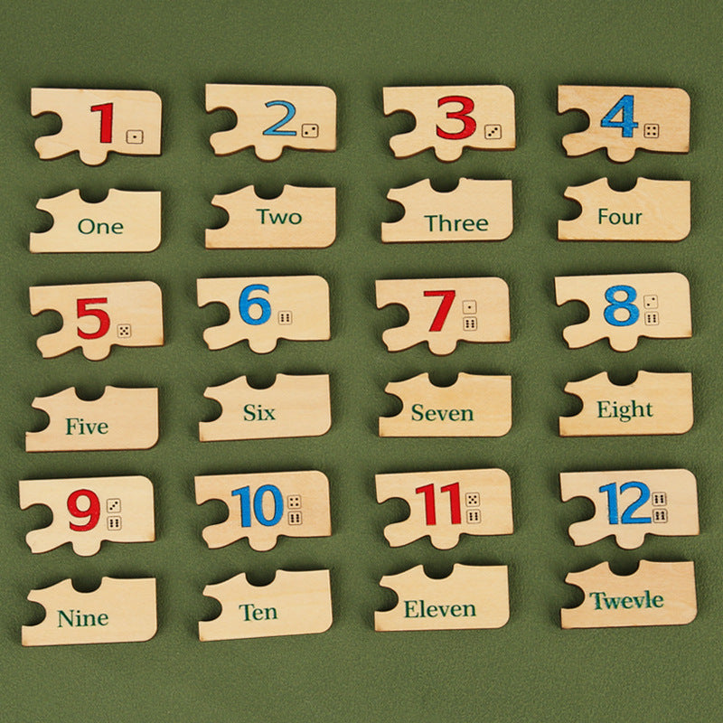 Wooden Number Puzzle Board for Early Counting Fun