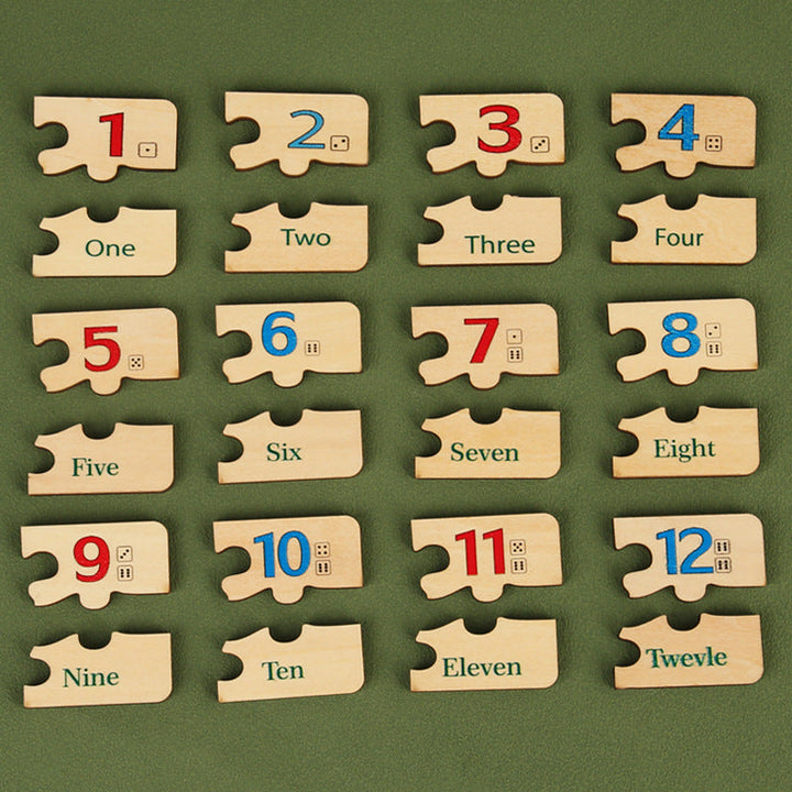 Wooden Number Puzzle Board for Early Counting Fun