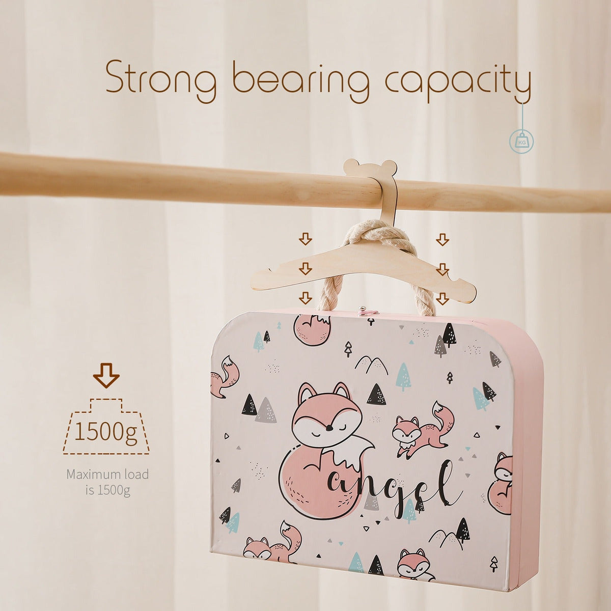 Wooden Kids Hanger with Grooved Grip for Neat Closets