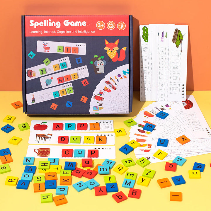 Wooden Word Puzzle Game for Hands-On Spelling Practice