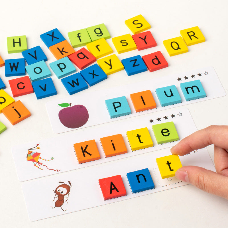 Wooden Word Puzzle Game for Hands-On Spelling Practice