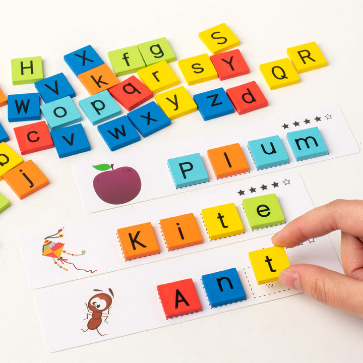Wooden Word Puzzle Game for Hands-On Spelling Practice