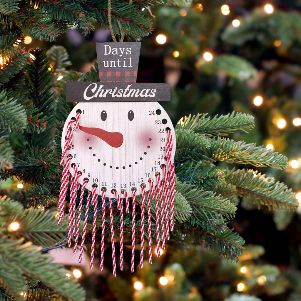 Wooden Christmas Countdown Advent Calendar Decoration