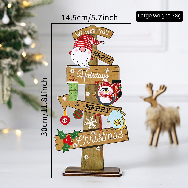 Wooden Christmas Tabletop Decoration for Cheerful Charm