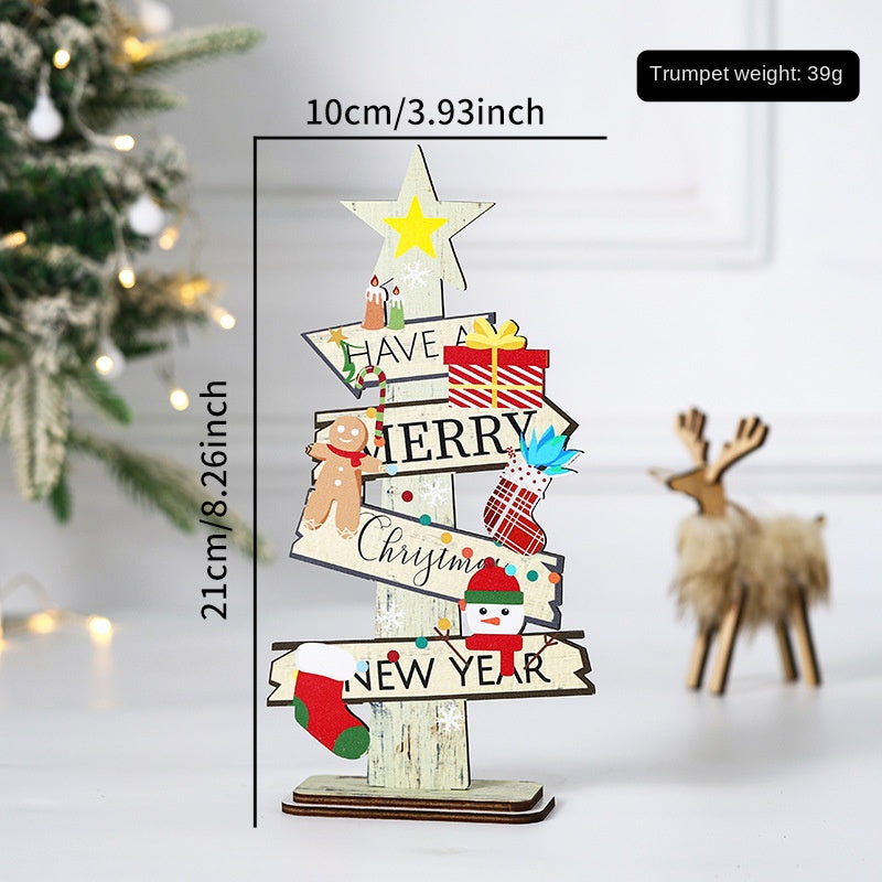 Wooden Christmas Tabletop Decoration for Cheerful Charm