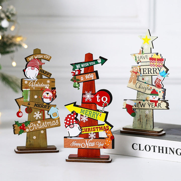 Wooden Christmas Tabletop Decoration for Cheerful Charm