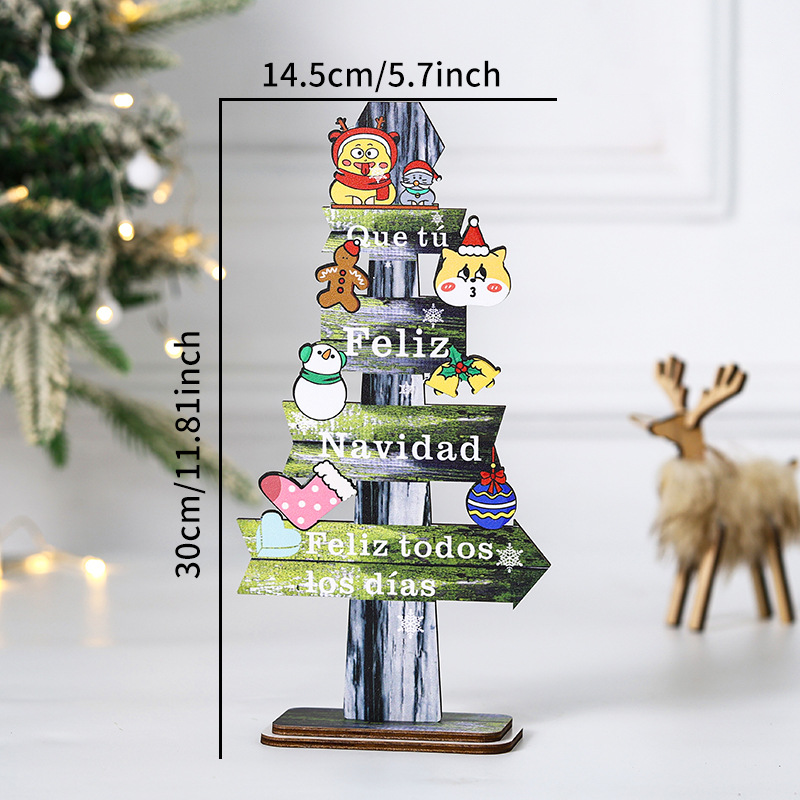 Wooden Christmas Tabletop Decoration for Cheerful Charm