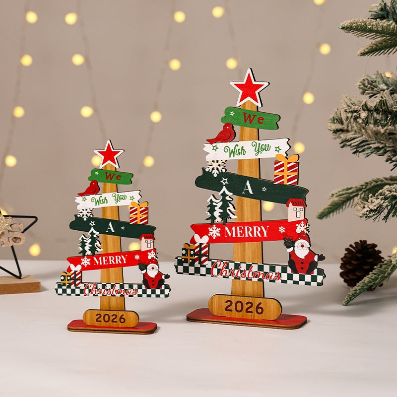 Wooden Christmas Tabletop Decoration for Cheerful Charm