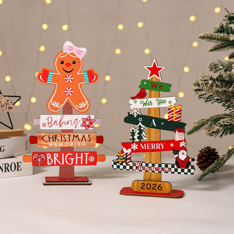 Wooden Christmas Tabletop Decoration for Cheerful Charm