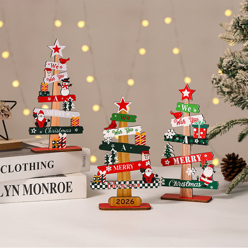 Wooden Christmas Tabletop Decoration for Cheerful Charm
