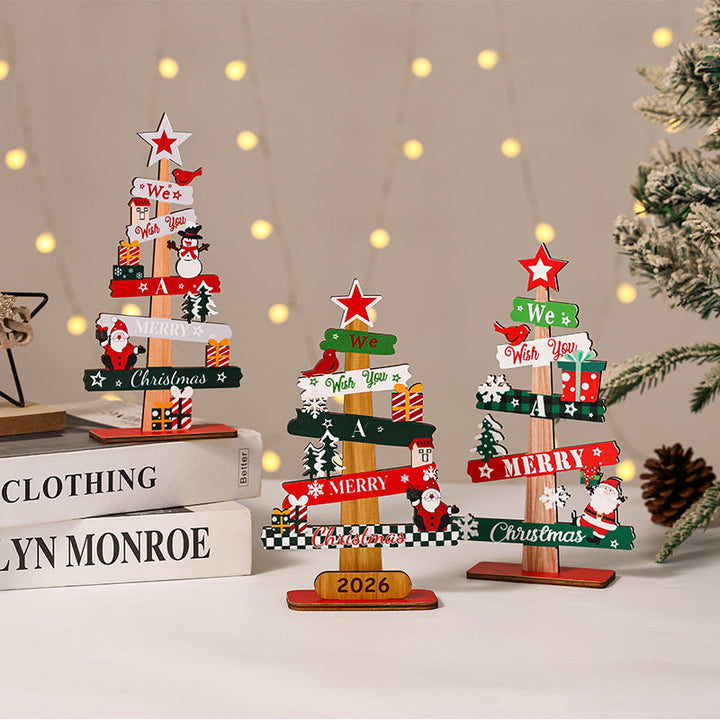 Wooden Christmas Tabletop Decoration for Cheerful Charm