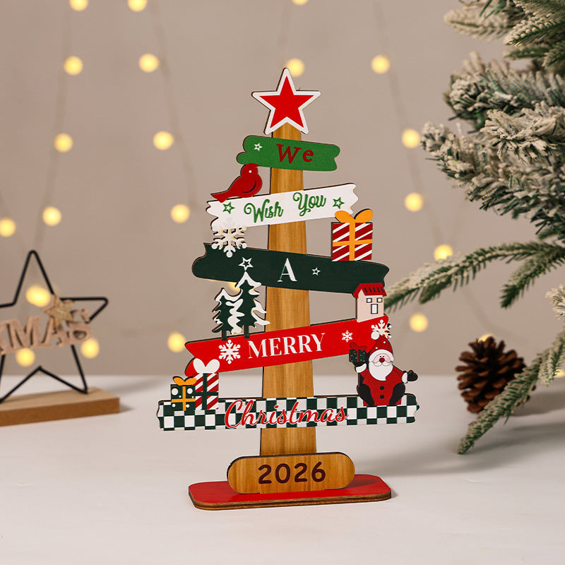 Wooden Christmas Tabletop Decoration for Cheerful Charm