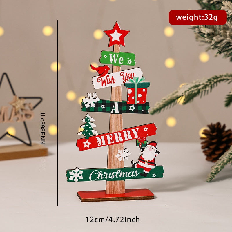 Wooden Christmas Tabletop Decoration for Cheerful Charm